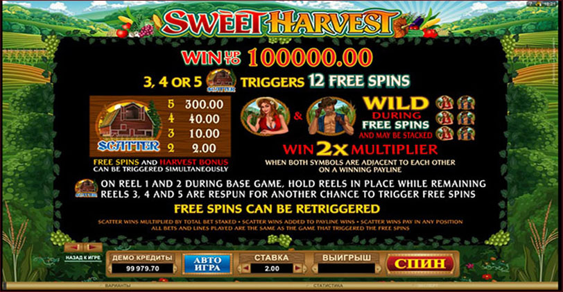 Sweet Harvest Игровой Автомат играть онлайн бесплатно. 